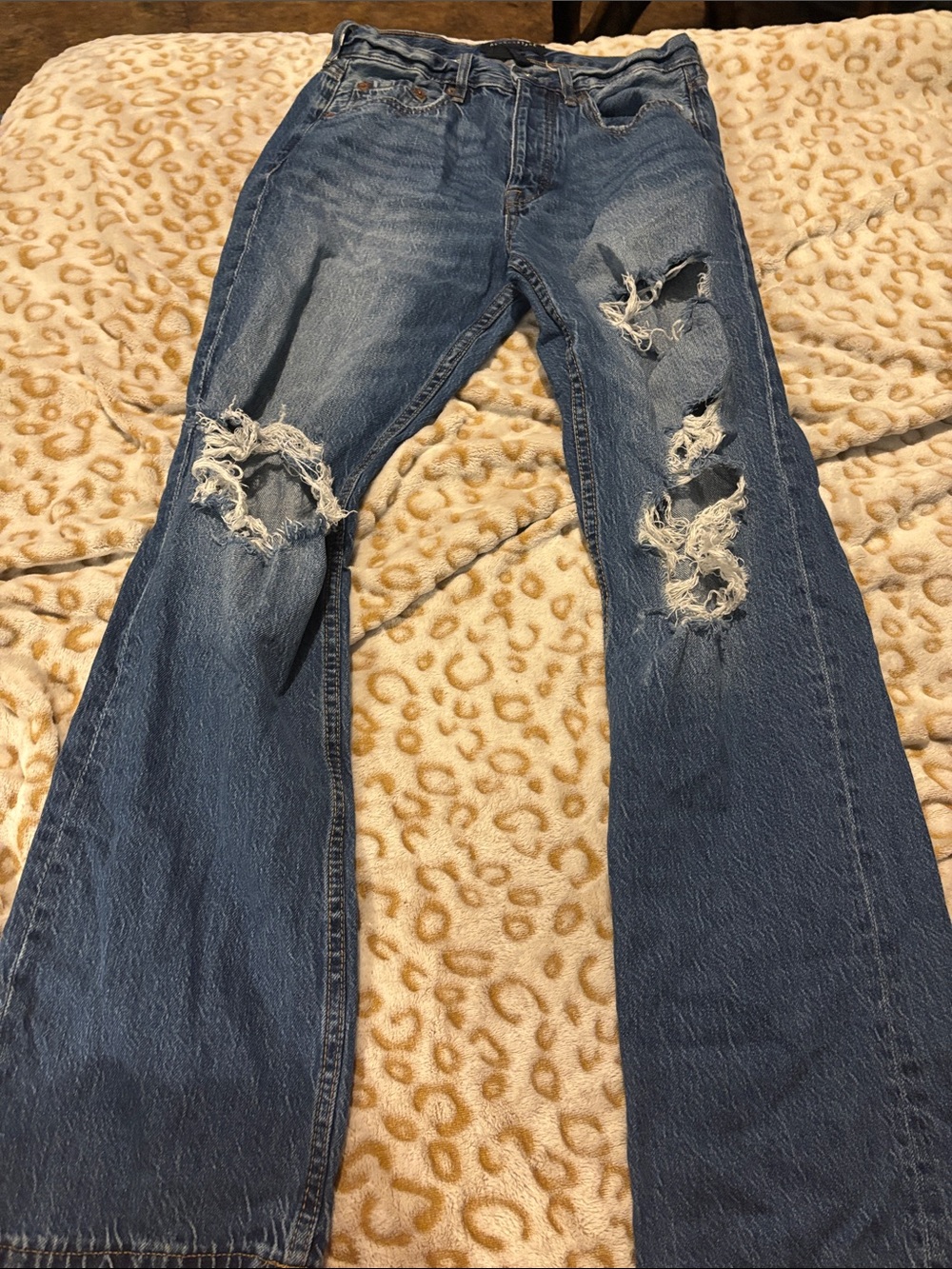 Aeropostale Blue Distressed Flare Jeans